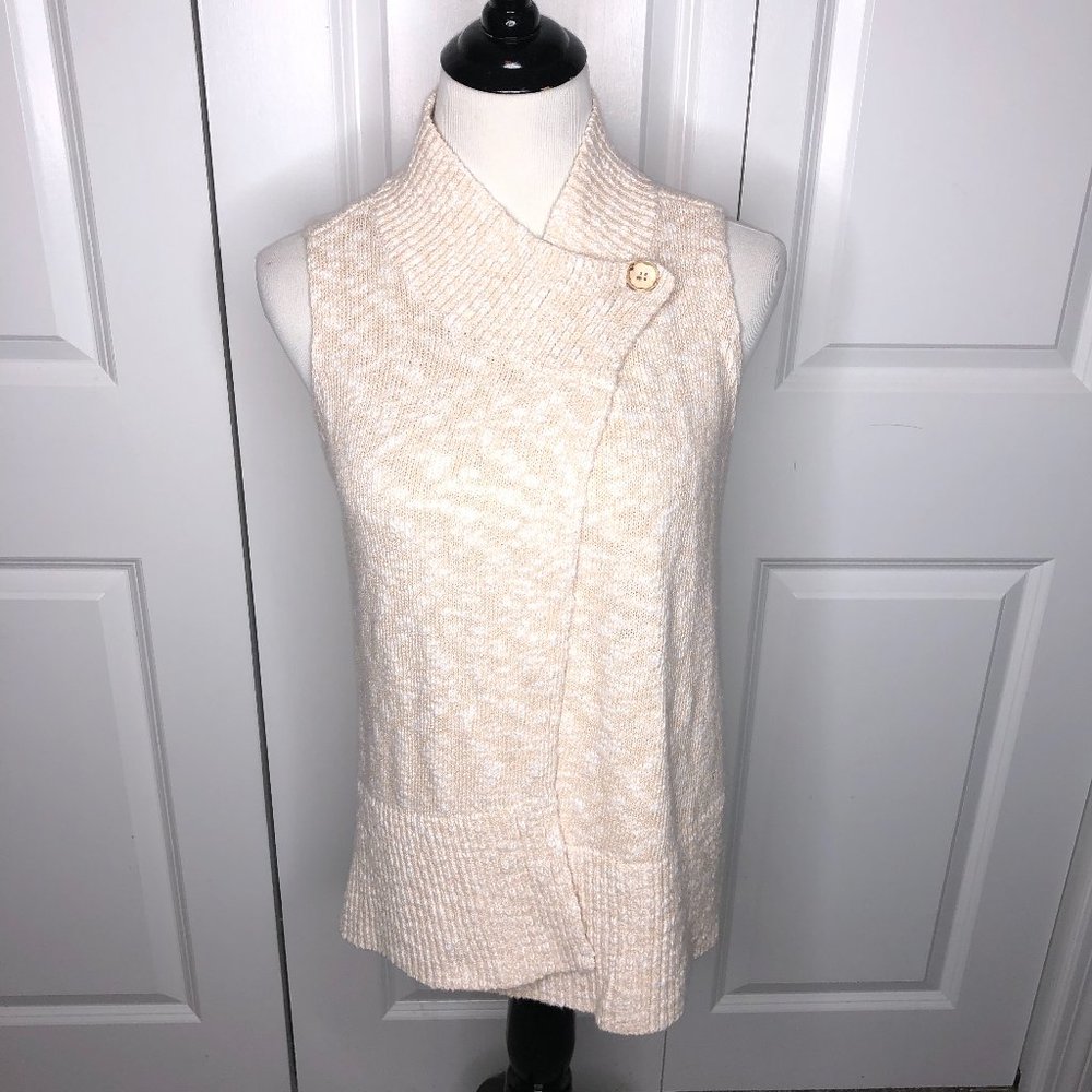 New J. McLaughlin Montauk Sleeveless Cotton Beige Vest Size Medium